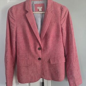 J. Crew Pink Linen Women's Blazer